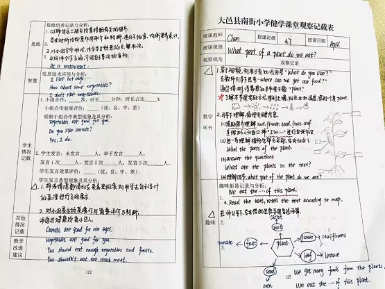 大邑县南街小学开展学月教学常规检查 