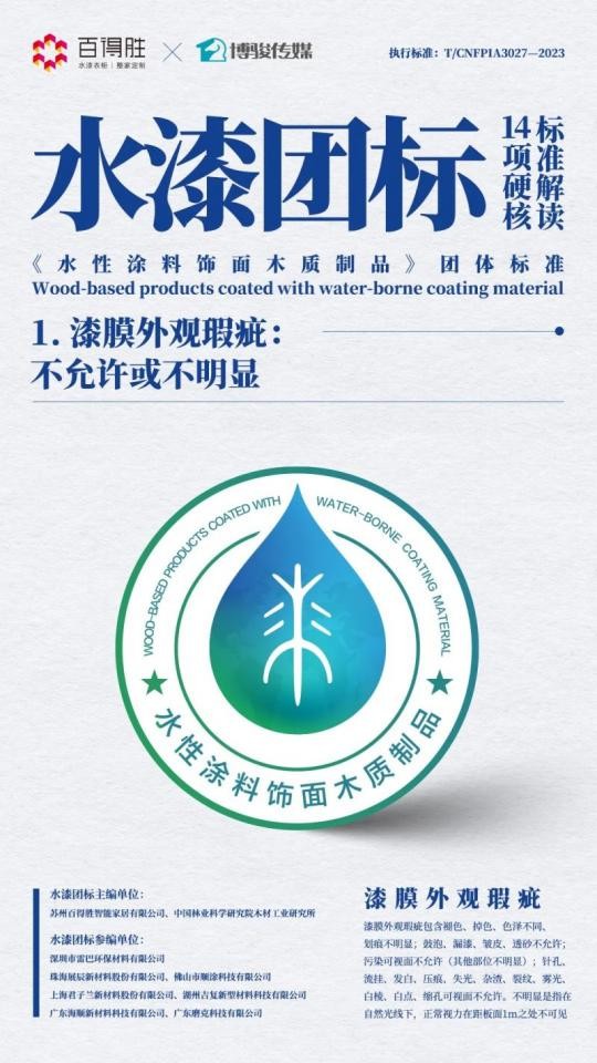 水漆团标确立水漆家具标准，百得胜水漆柜墙门创领环保高颜品质生活