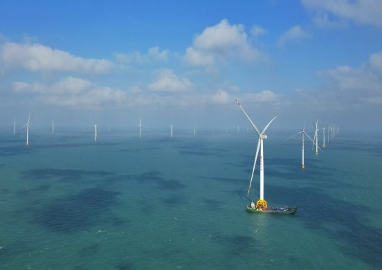 大唐海南儋州120万千瓦海上风电项目  一场址（一标段）风机安装全部完成