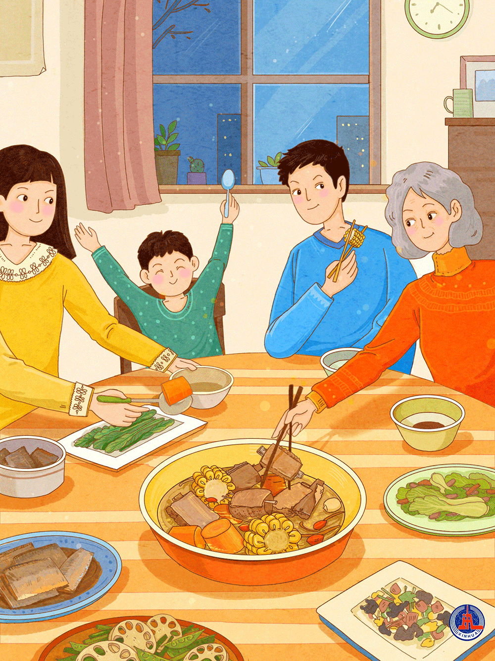 新华全媒+｜动图插画：春生冬至时