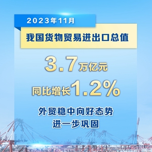 微信分享图 新华社权威快报丨11月我国外贸进出口同比增长1.2%