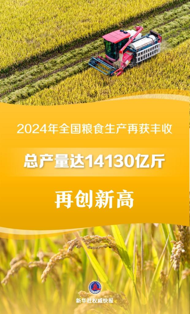 我国粮食年产量首次迈上1.4万亿斤新台阶